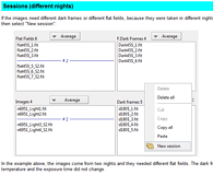 Preprocessing sessions